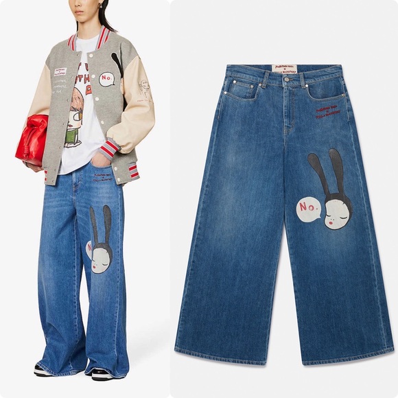 Like new Yoshitomo Nara x Stella McCartney - High-Rise Wide-Leg Jeans XS - Picture 1 of 12